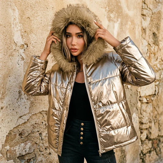 ExpressOutlet24 - Nosol | Metallic Quilted Jacket Women