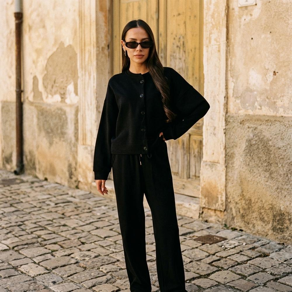 ExpressOutlet24 - Elven | Button-Front Wide-Leg Suit Women
