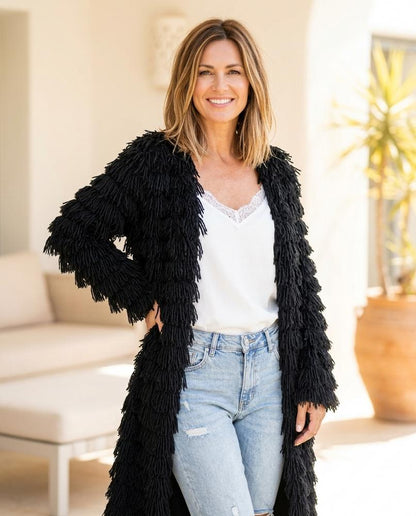 ExpressOutlet24 - Romel | Shaggy Open-Front Knit Cardigan Women