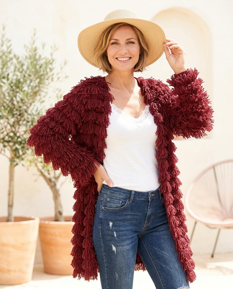 ExpressOutlet24 - Romel | Shaggy Open-Front Knit Cardigan Women