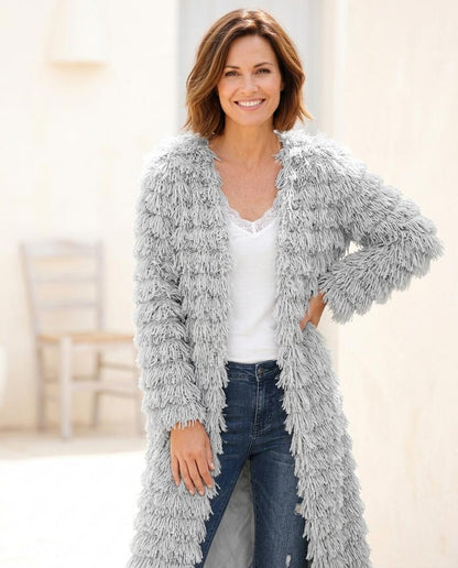 ExpressOutlet24 - Romel | Shaggy Open-Front Knit Cardigan Women