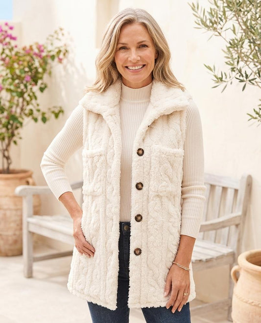 ExpressOutlet24 - Ronor | Plush Cable-Knit Vest Women