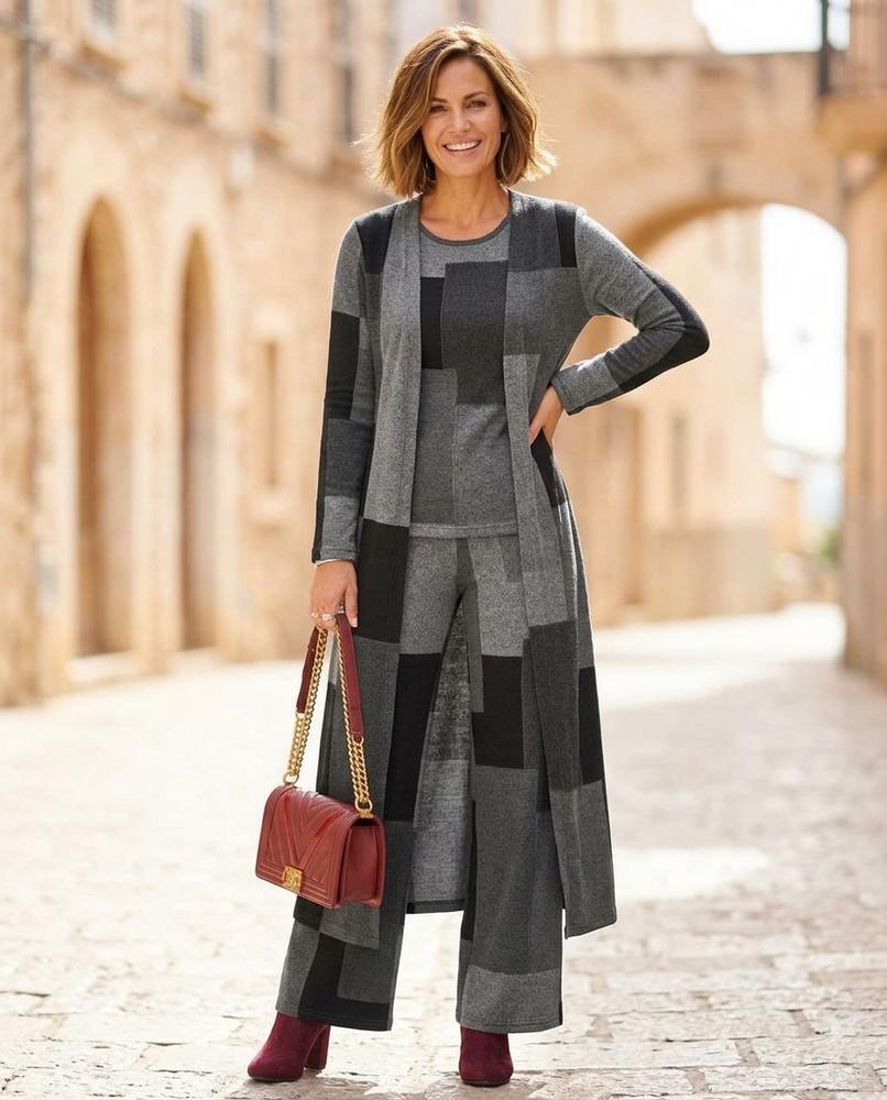 ExpressOutlet24 - Kasil | Color-Block Longline Knit Cardigan Women