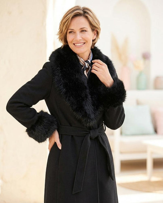 ExpressOutlet24 - Semir | Fur-Trimmed Belted Coat Women