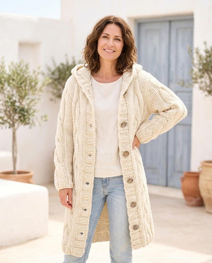 ExpressOutlet24 - Datir | Cable Knit Longline Knit Cardigan Women