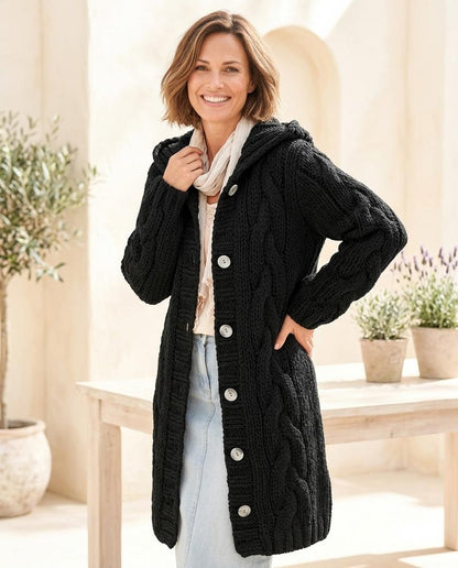 ExpressOutlet24 - Datir | Cable Knit Longline Knit Cardigan Women