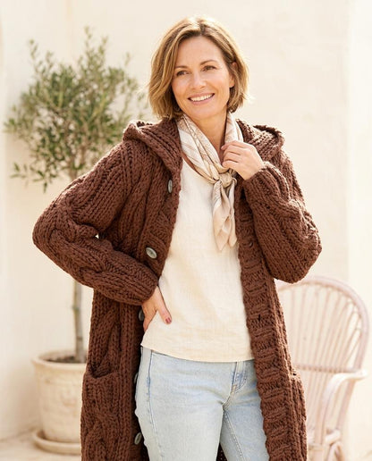 ExpressOutlet24 - Datir | Cable Knit Longline Knit Cardigan Women