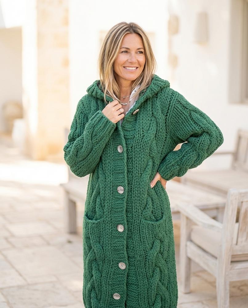 ExpressOutlet24 - Datir | Cable Knit Longline Knit Cardigan Women