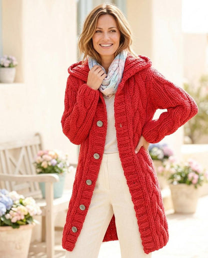 ExpressOutlet24 - Datir | Cable Knit Longline Knit Cardigan Women