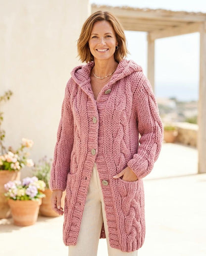 ExpressOutlet24 - Datir | Cable Knit Longline Knit Cardigan Women