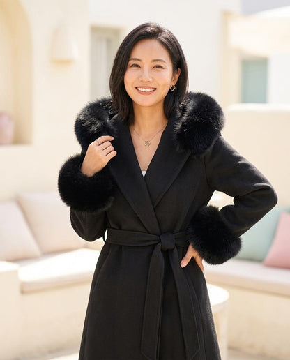 ExpressOutlet24 - Arvin | Fur-Trimmed Belted Coat Women