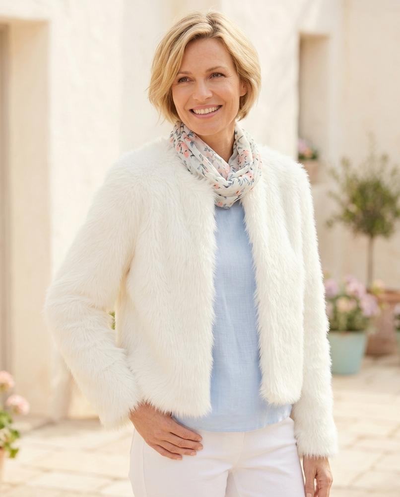 ExpressOutlet24 - Conav | Faux-Fur Collarless Jacket Women