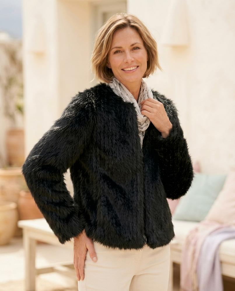 ExpressOutlet24 - Conav | Faux-Fur Collarless Jacket Women