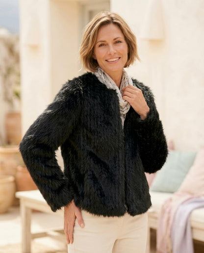 ExpressOutlet24 - Conav | Faux-Fur Collarless Jacket Women