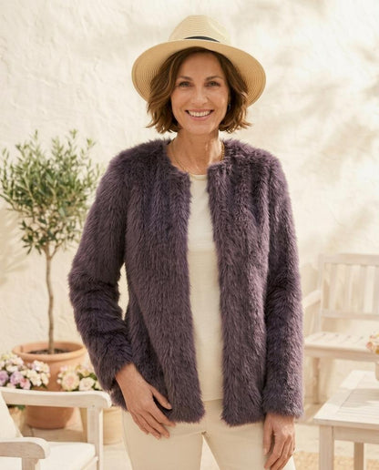 ExpressOutlet24 - Conav | Faux-Fur Collarless Jacket Women