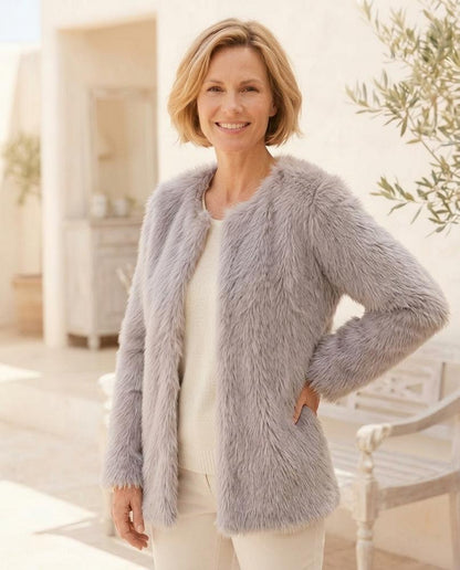 ExpressOutlet24 - Conav | Faux-Fur Collarless Jacket Women