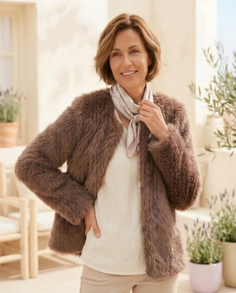 ExpressOutlet24 - Conav | Faux-Fur Collarless Jacket Women