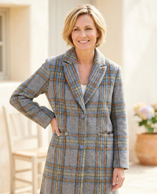 ExpressOutlet24 - Roron | Plaid Single-Breasted Coat Women