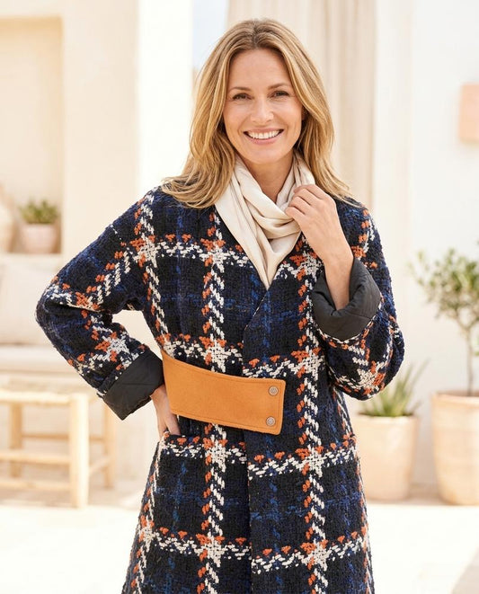 ExpressOutlet24 - Nosil | Plaid Textured Coat Women