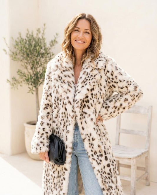 ExpressOutlet24 - Senal | Leopard Print Faux Fur Coat Women