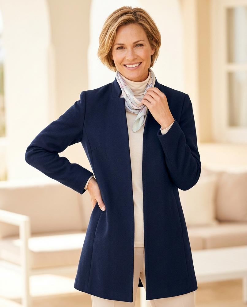 ExpressOutlet24 - Varam | Open-Front Stand-Collar Coat Women