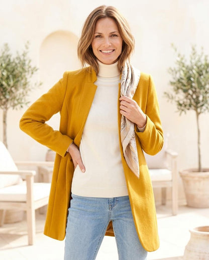 ExpressOutlet24 - Varam | Open-Front Stand-Collar Coat Women