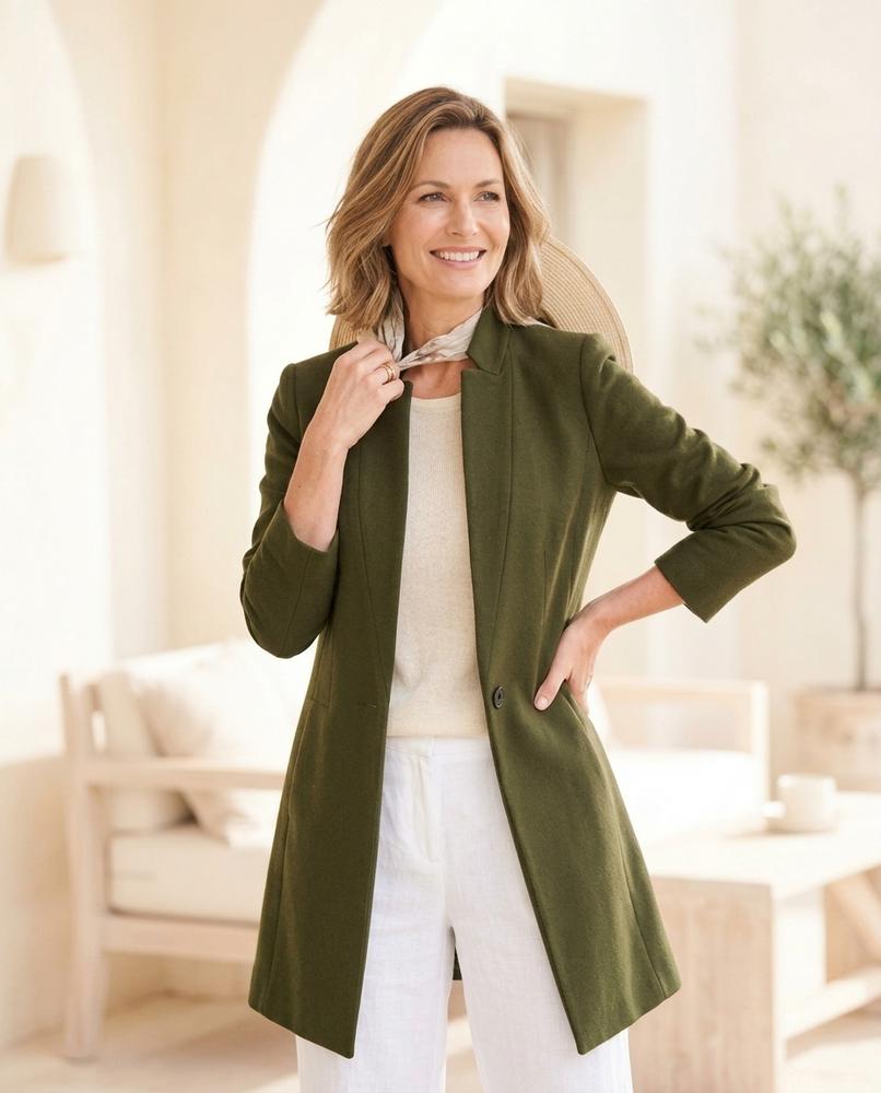 ExpressOutlet24 - Varam | Open-Front Stand-Collar Coat Women