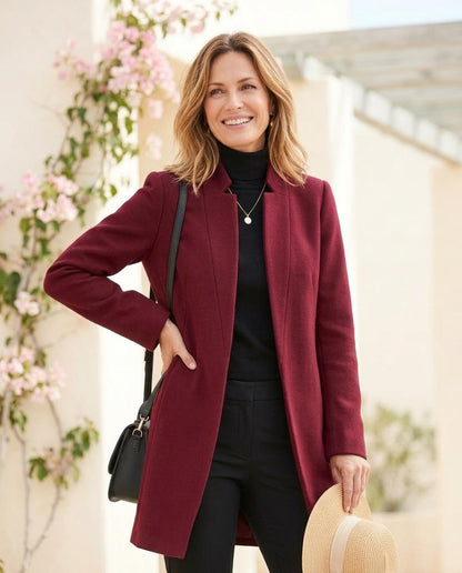 ExpressOutlet24 - Varam | Open-Front Stand-Collar Coat Women