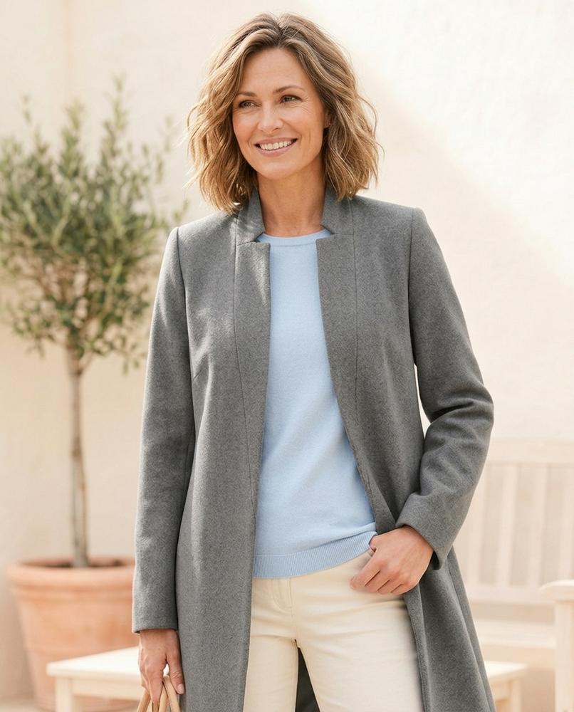 ExpressOutlet24 - Varam | Open-Front Stand-Collar Coat Women