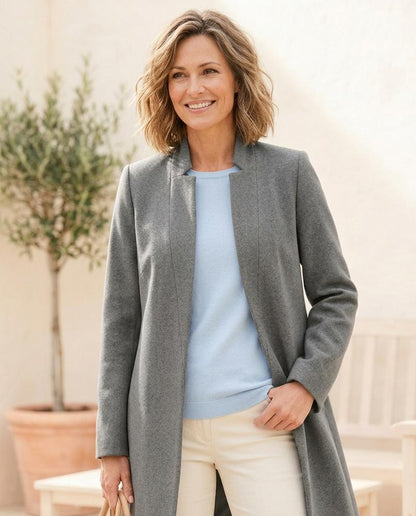 ExpressOutlet24 - Varam | Open-Front Stand-Collar Coat Women