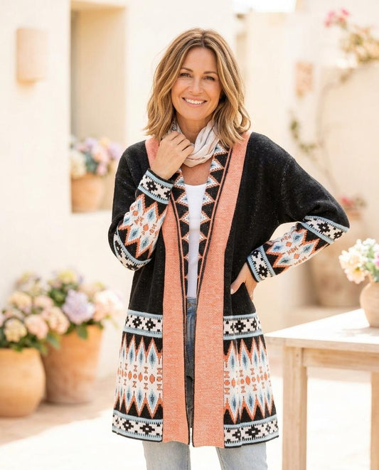 ExpressOutlet24 - Vemel | Patterned Open-Front Knit Cardigan Women