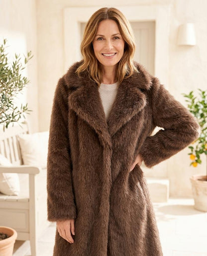 ExpressOutlet24 - Vasol | Faux-Fur Longline Coat Women