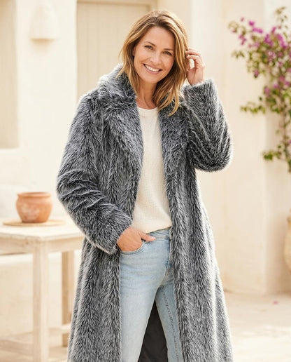 ExpressOutlet24 - Vasol | Faux-Fur Longline Coat Women