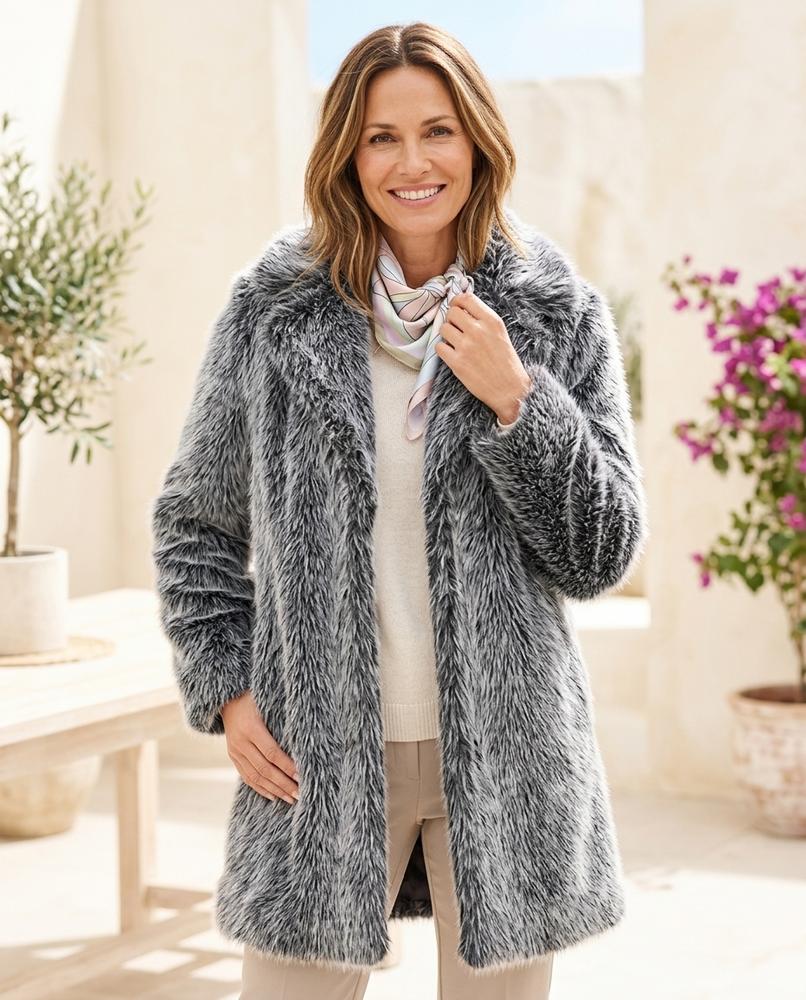 ExpressOutlet24 - Vasol | Faux-Fur Longline Coat Women