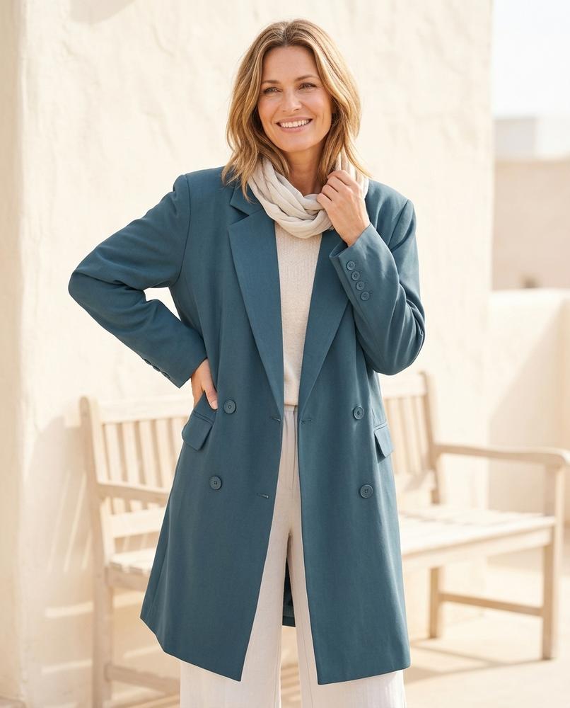 ExpressOutlet24 - Leren | Double-Breasted Oversized Blazer Women