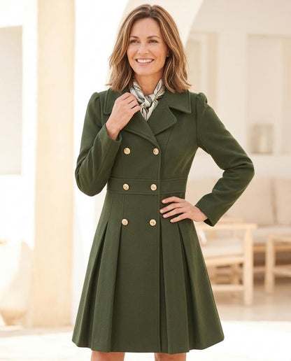 ExpressOutlet24 - Lylen | Double-Breasted Pleated Coat Women