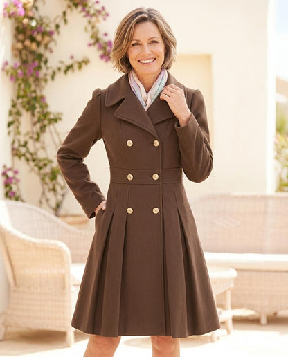 ExpressOutlet24 - Lylen | Double-Breasted Pleated Coat Women