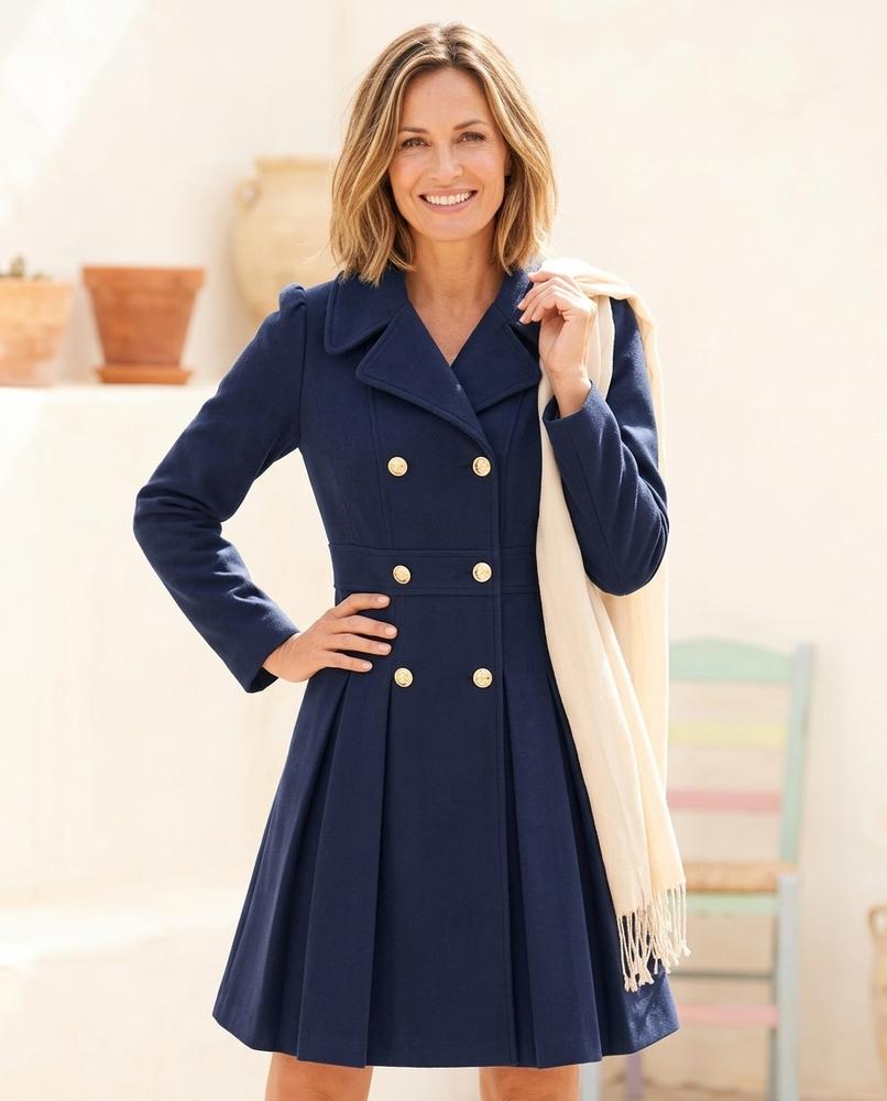 ExpressOutlet24 - Lylen | Double-Breasted Pleated Coat Women