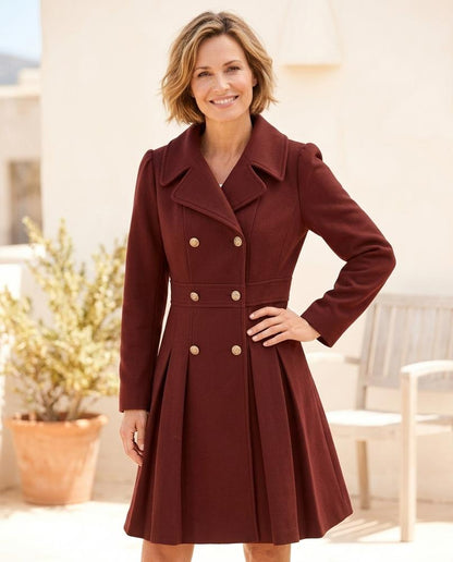 ExpressOutlet24 - Lylen | Double-Breasted Pleated Coat Women