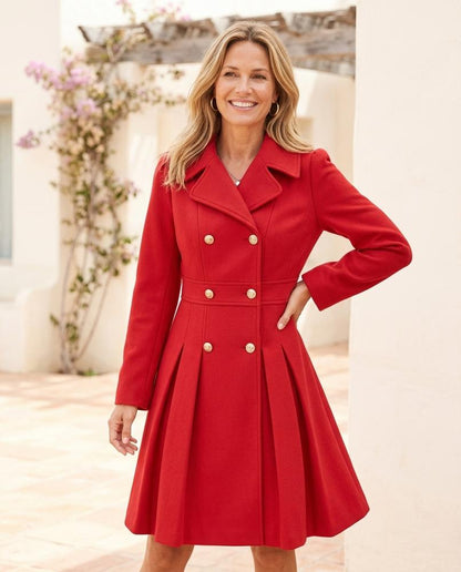 ExpressOutlet24 - Lylen | Double-Breasted Pleated Coat Women