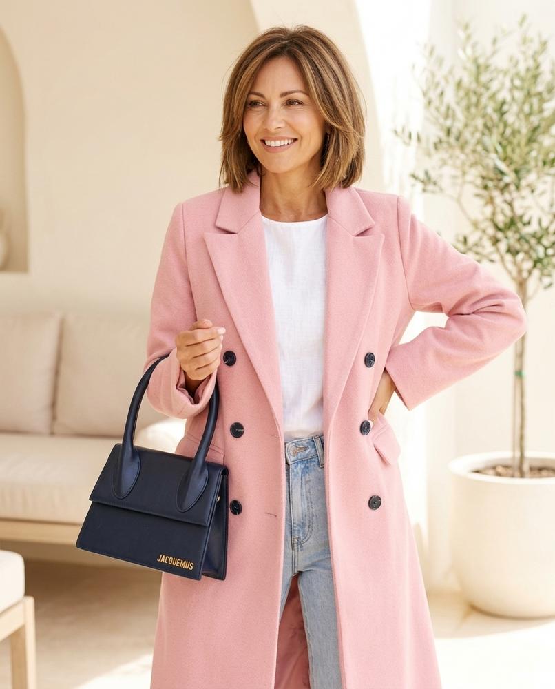 ExpressOutlet24 - Lonor | Double-Breasted Notched Lapel Coat Women