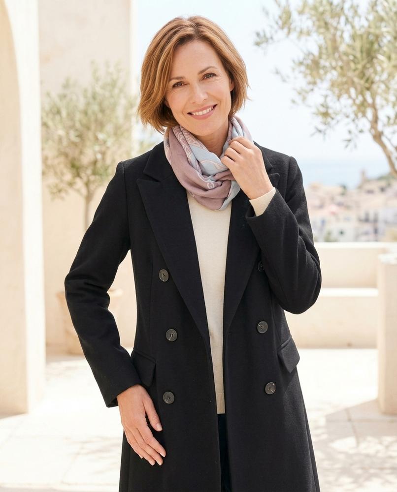 ExpressOutlet24 - Lonor | Double-Breasted Notched Lapel Coat Women