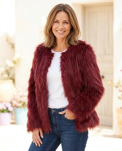 ExpressOutlet24 - Elram | Faux Fur Collarless Jacket Women