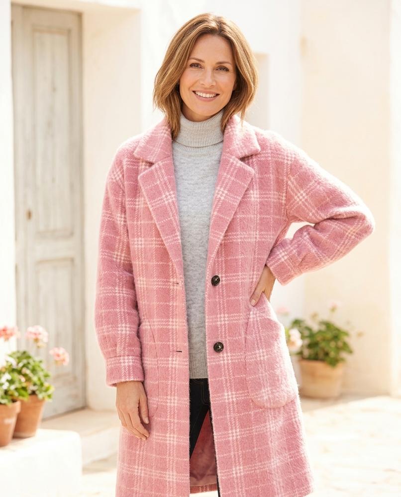 ExpressOutlet24 - Ellan | Plaid Brushed Coat Women