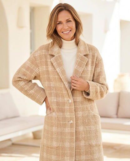 ExpressOutlet24 - Ellan | Plaid Brushed Coat Women
