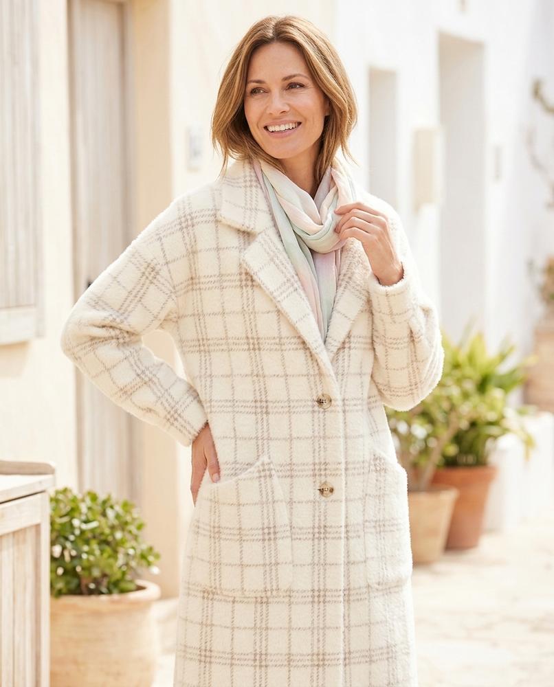 ExpressOutlet24 - Ellan | Plaid Brushed Coat Women