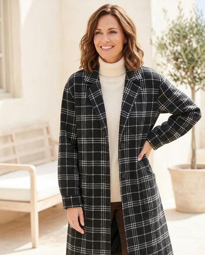ExpressOutlet24 - Ellan | Plaid Brushed Coat Women