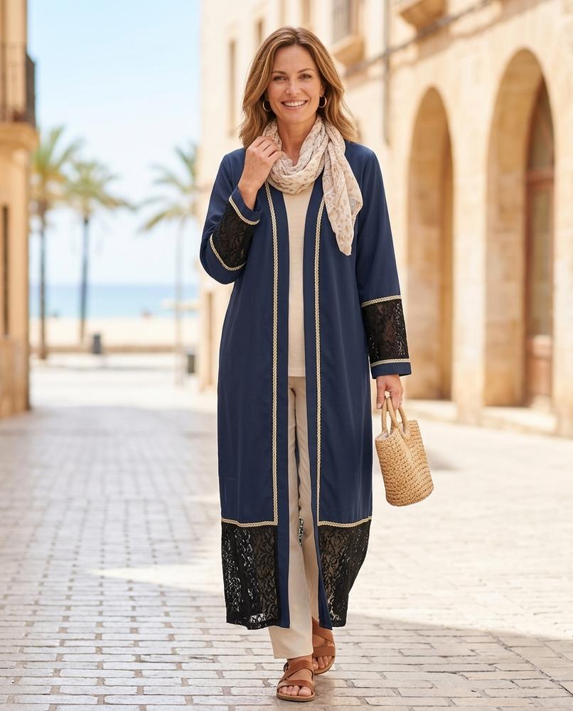 ExpressOutlet24 - Cator | Lace-Trimmed Open-Front Cardigan Women