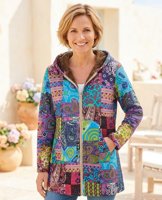 ExpressOutlet24 - Nikar | Patchwork Fleece-Lined Jacket Women