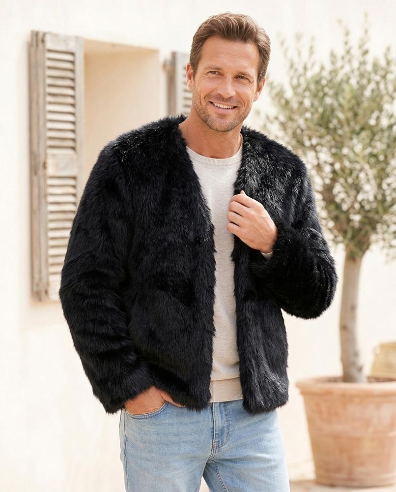ExpressOutlet24 - Kalan | Faux Fur Collarless Jacket Men